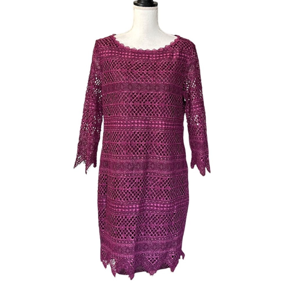 Trina Turk Geddes Special Occasion Cocktail Sheath Dress Women’s‎ Sz 14 Purple
